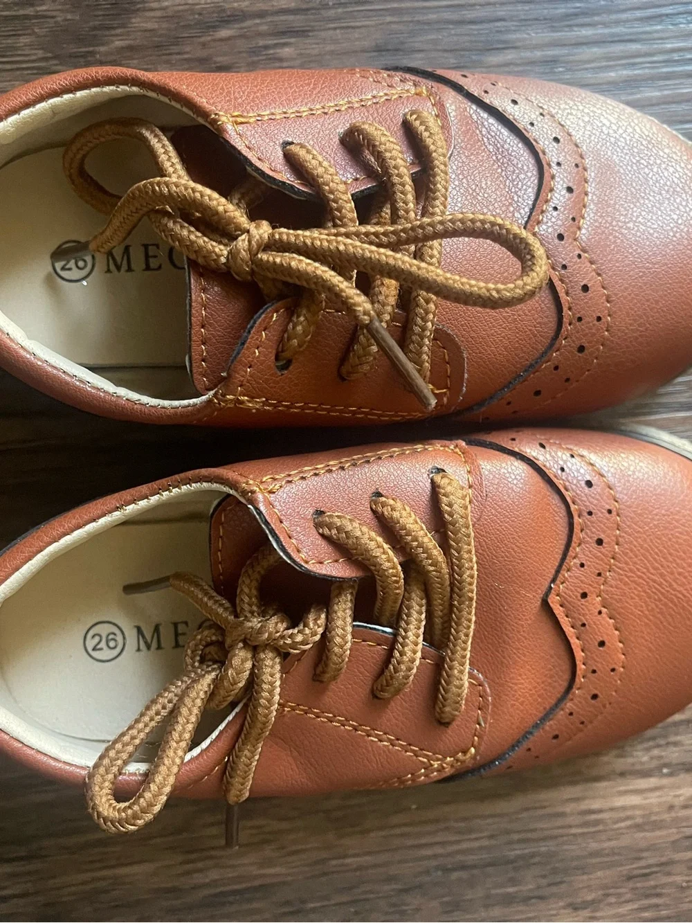 MEC Kids Tan/Brown Dress Lace-Up Oxfords